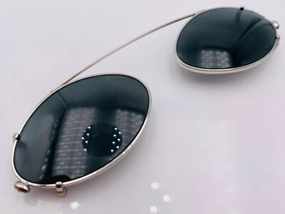 Vintage Vogue 3244 Silver Metal Oval Clip-On Sunglasses Frames Italy - Image 1 of 4
