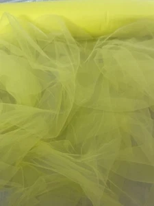 1 mtr plain soft yellow bridal, wedding tulle net fabric.58”wide (147cm) - Picture 1 of 4