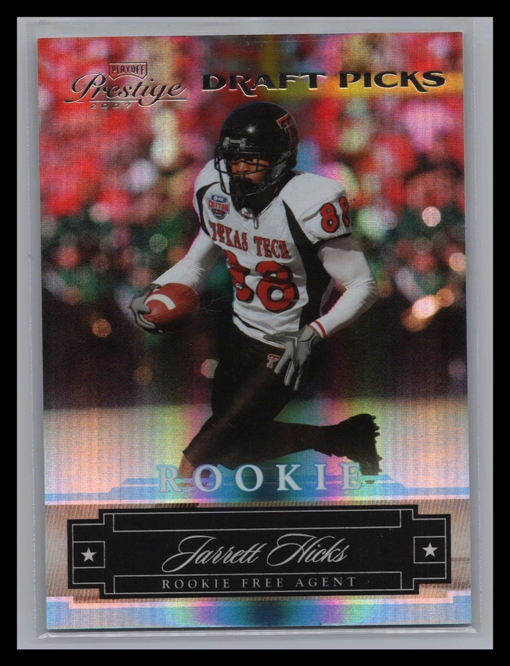 2007 Playoff Prestige #218 Jarrett Hicks #/999 Holo Foil Rookie RC TEXAS TECH - Image 1 of 2