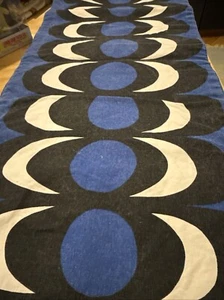 Marimekko Target Kaivo Reversible Indigo Blue Black White Table Runner 13.5”x66" - Picture 1 of 5
