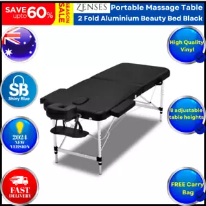 Zenses Massage Table 55cm Portable Aluminium 2 Fold Massage Bed Beauty Therapy - Picture 1 of 9