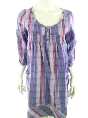 Kaffe  T. 42 Morado Longitud hasta la rodilla Vestido A-line Algodón 100% Manga  - Imagen 1 de 4