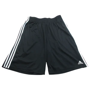 Adidas Climalite Running Shorts Mens Large Black White 3-Stripes Gym Training - Picture 1 of 11