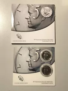 2014 P&D Kennedy Half Dollar K14 50th Anniversary Uncirculated Set High Relief - Bild 1 von 8