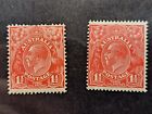 Australia Stamp Sc 68 & 68c, 1  1/2p King George V, F/VF MH CV$ 16.00 (403C)