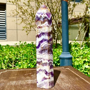 1.31LB Top Natural dreamy amethyst obelisk quartz crystal energy column - Bild 1 von 16
