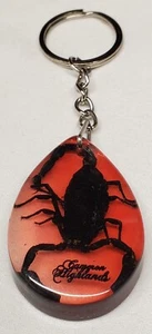 1970 Keychain Cameron Highlands 2" Emperor Scorpion Red Resin Pahang Malaysia - Picture 1 of 12