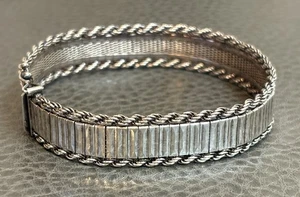 Vintage Milor Italy 925 Sterlingsilber Flachglied Seil Breit Armband 7 1/2" - Bild 1 von 8
