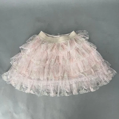 Falda de tul Gingersnaps niñas 4T rosa floral encaje coqueta balletcore caprichosa Foto 1 de 4
