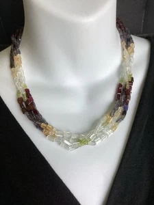 Multicolor Multi strand Gemstone Necklace - Picture 1 of 6