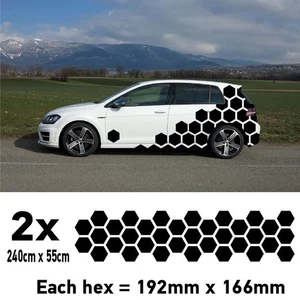 Kit lateral de camuflaje hexagonal grande sólido para automóvil pegatinas de panal gráficos CCK1L - Imagen 1 de 2