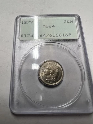 1879 3 Cent Nickel. PCGS MS64 - Image 1 of 3