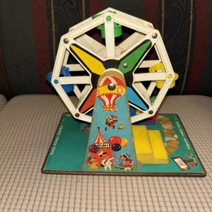 Fisher Price Little People 1966 Musical Riesenrad Vintage zum Aufziehen #969 FUNKTIONIERT - Bild 1 von 5