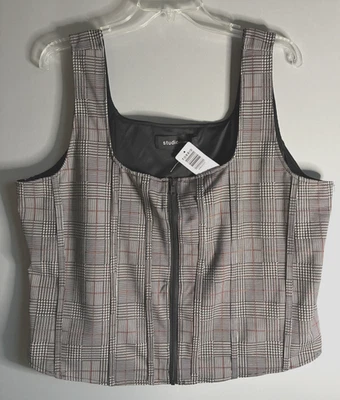 Nuevo con etiquetas Corsé Jacquard Doble Punto Torrido Cuello Cuadrado y Cremallera Frontal Talla 2 (2X 18-20) Foto 1 de 4