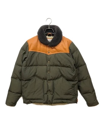 Pen Field Leather yoke down jacket Size: S Olive Men - Image 1 of 4