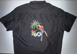 Caribbean Brand Hawaiian Shirt Men’s 2XL Embroidered Polly Wants A Cocktail - Picture 1 of 8