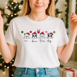 2025 Christmas unisex tshirt,Night before Christmas Family,Dogs paw (CH) - Picture 1 of 5