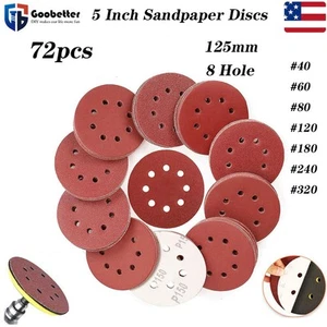 150 discos de lijado 5 pulgadas 8 agujeros 40-320grit papel de lija para lijadora orbital aleatoria - Imagen 1 de 14