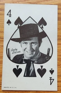 Andy Devine Western Aces Arcade Card TV Movie 4 of Spades USA Vintage 1950s - Picture 1 of 1