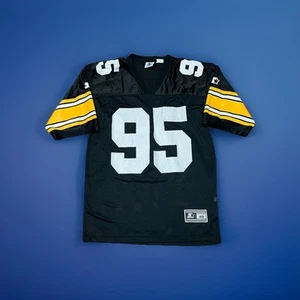 Vintage Pittsburgh Steelers Greg Lloyd #95 Starter Black Jersey Men Sz 46 Medium - Picture 1 of 11