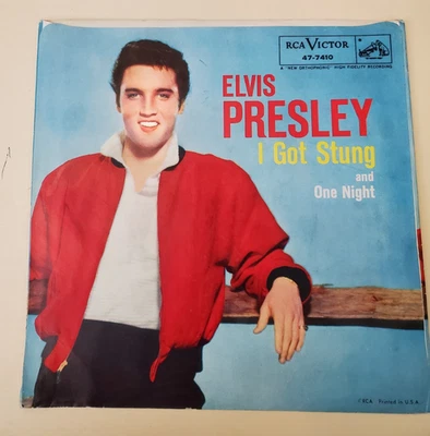 Elvis Presley ONE NIGHT / I GOT STUNG (ROCKABILLY 45/PS) #7410 PLAYS VG+ TO VG++ Foto 1 de 4