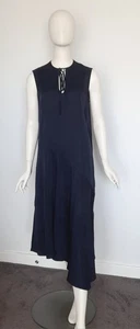 COS Size 40 Aus 12 Navy Blue Sleeveless Asymmetrical Maxi Dress - Picture 1 of 11