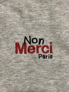 Merci Paris Brand Non Merci Gray Sweatshirt Size Small Rare NWT - Picture 1 of 10