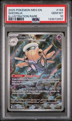 2025 POKEMON MEG EN-MEGA EVOLUTION ILLUSTRATION RARE #144 SHEDINJA PSA 10 - Image 1 of 3
