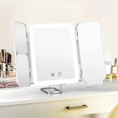 BEST HOME GADGETS Tragbarer LED Schminkspiegel mit verstellbaren Lichtern - Wiederaufladbar Smart Vanity Mi