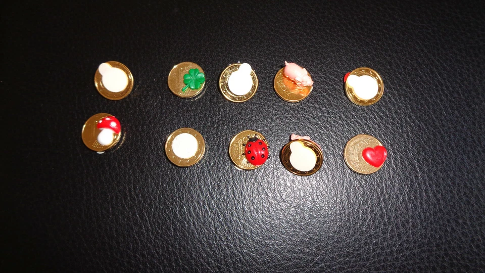 Glücksbringer Cent mit Glücksbringersymbol 24 Karat vergoldet Super Preis... - Bild 1 von 2