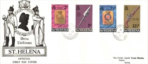 St Helena 1972 Weapons & Military Insignia FDC Jamestown CDS - Picture 1 of 3