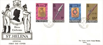 St Helena 1972 Weapons & Military Insignia FDC Jamestown CDS - Image 1 of 3