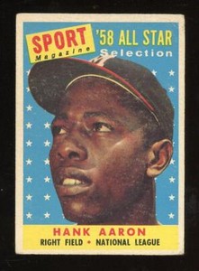 1958 Topps #488 Hank Aaron - Milwaukee Braves - HOF - VG