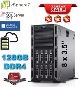 44-Core Dell T630 Tower Server 2x E5-2699V4 H730 RAID 128GB DDR4 2x1.2TB SSD 2.5 - Picture 1 of 12