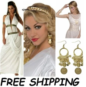 Egyptian Roman Goddess Gypsy Gold coins Earrings Halloween costumes accessories - Picture 1 of 2
