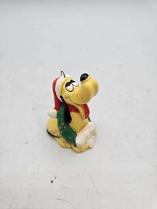 VTG. Disney Ceramic Pluto in Santa Hat Ornament - Picture 1 of 5
