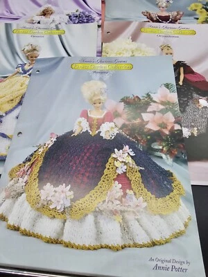 Annie's Glorious Gowns Gown Crochet Pattern Lot Of 7 Flower Garden Collection - Image 1 of 4