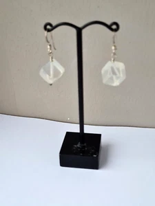 Sterling silver drop earrings with opalite cubes - Picture 1 of 3