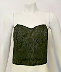 Victoria&#39;s Secret Gold Label Lace Satin Beaded Smoked Back Bustier Corset M/L