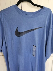 Mens NIKE Shirt NEW Blue Short Sleeve Size XL - Picture 1 of 1