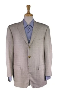 Pal Zileri Pearl/Black/Gold Check Woven Wool-Silk Sportcoat Blazer 42S - Picture 1 of 10