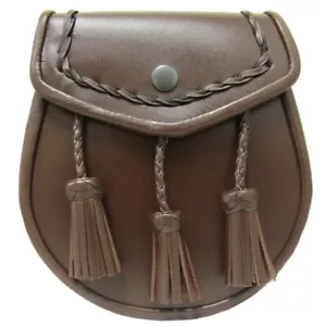 Tartanista Herren Everyday braun Leder Sporran mit Quasten - Bild 1 von 2