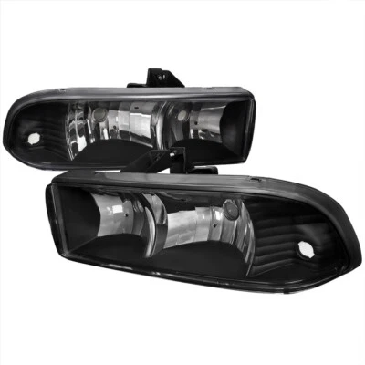 For 98-04 Chevy S-10 Pick Up Black Housing Headlights Clear Lens Upgrade Look - Image 1 of 3