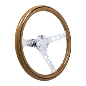 Volante 15""/380mm Finitura Grana Legno Classico Raccio Cromato Legno Universale - Foto 1 di 4