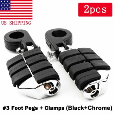 2x Clavijas de pie de carretera abrazaderas de tubo para Harley-Davidson Softail Springer Heritage Foto 1 de 4