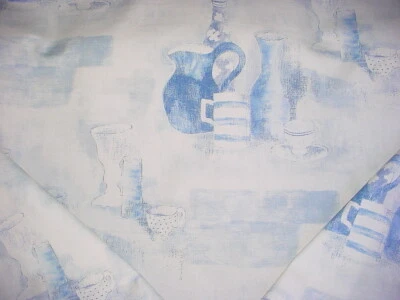 Tela de tapicería para cortinas de algodón azul blanco 5Y Mulberry Lee Jofa Bodegón Foto 1 de 4