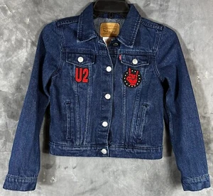 Levis Kids Blue Denim Jacket w/ Rock & Roll Patches sz M 10-12yrs (14934) - Picture 1 of 4