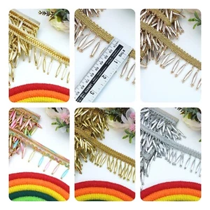 2 Jahre Perlen Fransen Rohrform Perle Vintage Stil Borte Band Nähen am Rand - Bild 1 von 23