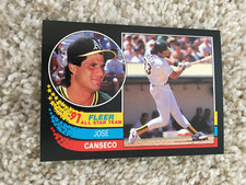 JOSE CANSECO INSERT FLEER 1991 ALL STAR TEAM OAKLAND A'S BASEBALL CARD