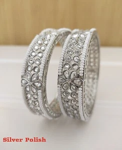 Indian Jewelry Silver Plated Bangle Bollywood Fancy New Bangle Party wear - Picture 1 of 4